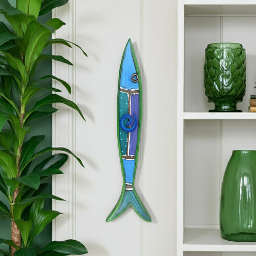 Hand-Painted Skinny Fish Wall Art