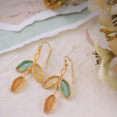 Artisan Glass Autumn Leaves Earrings