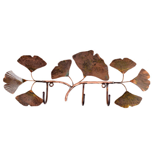 Forged Copper Ginkgo Leaf Hook Rack Haw Creek
