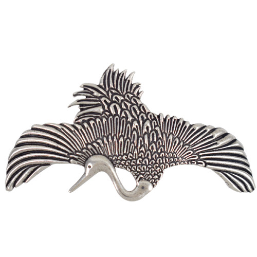 Flying Crane Britannia Pewter French-Style Hair Barrette