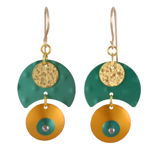 Teal Tango Art Pop Earrings Handmade in the USA