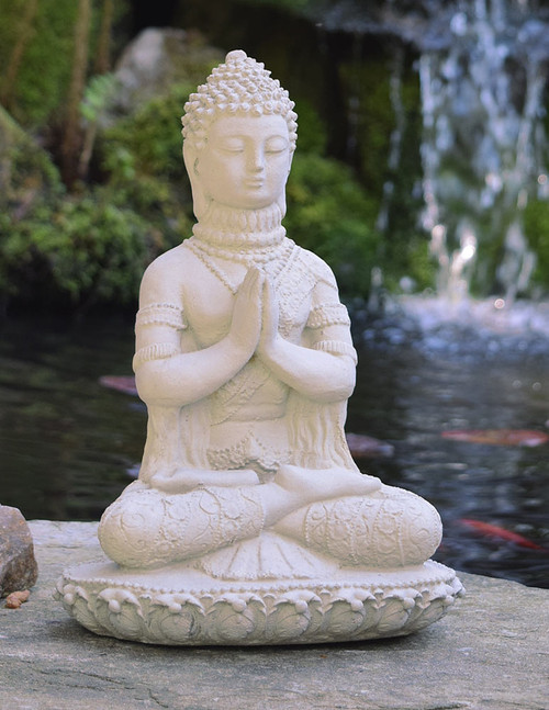 Ornamental Praying Buddha Concrete Garden Statue