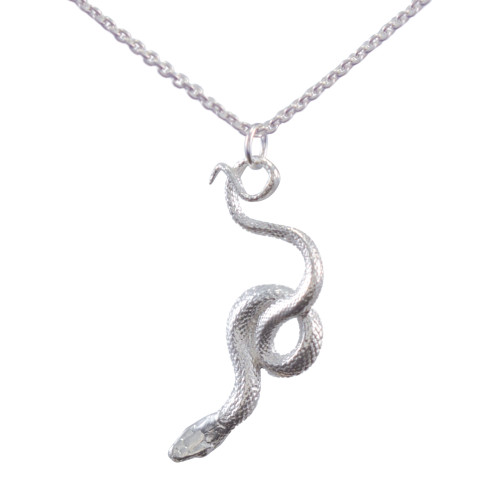 Sterling Silver Serpentine Snake Unisex Pendant
