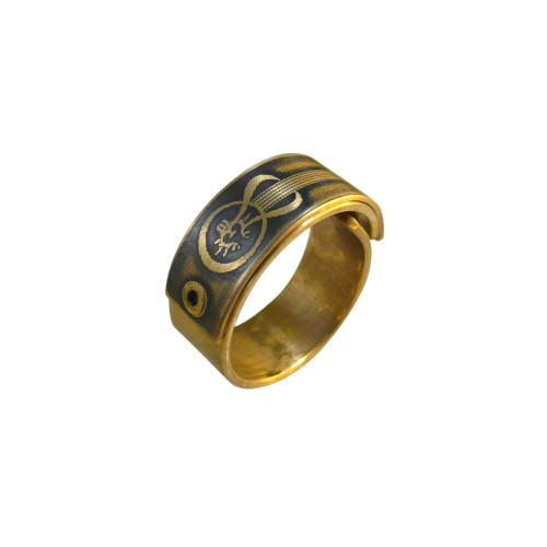 Men's Sterling Silver and Brass Om Band Ring from Bali - Blessed Omkara |  NOVICA