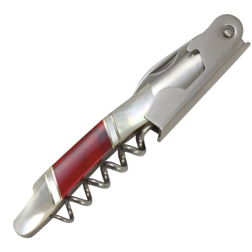 Gemstone Waiter's Knife and Corkscrew - Red Jasper