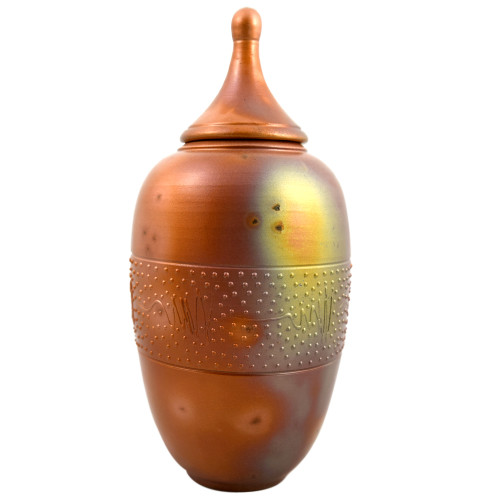 Copper Patina Decorative Clay Urn