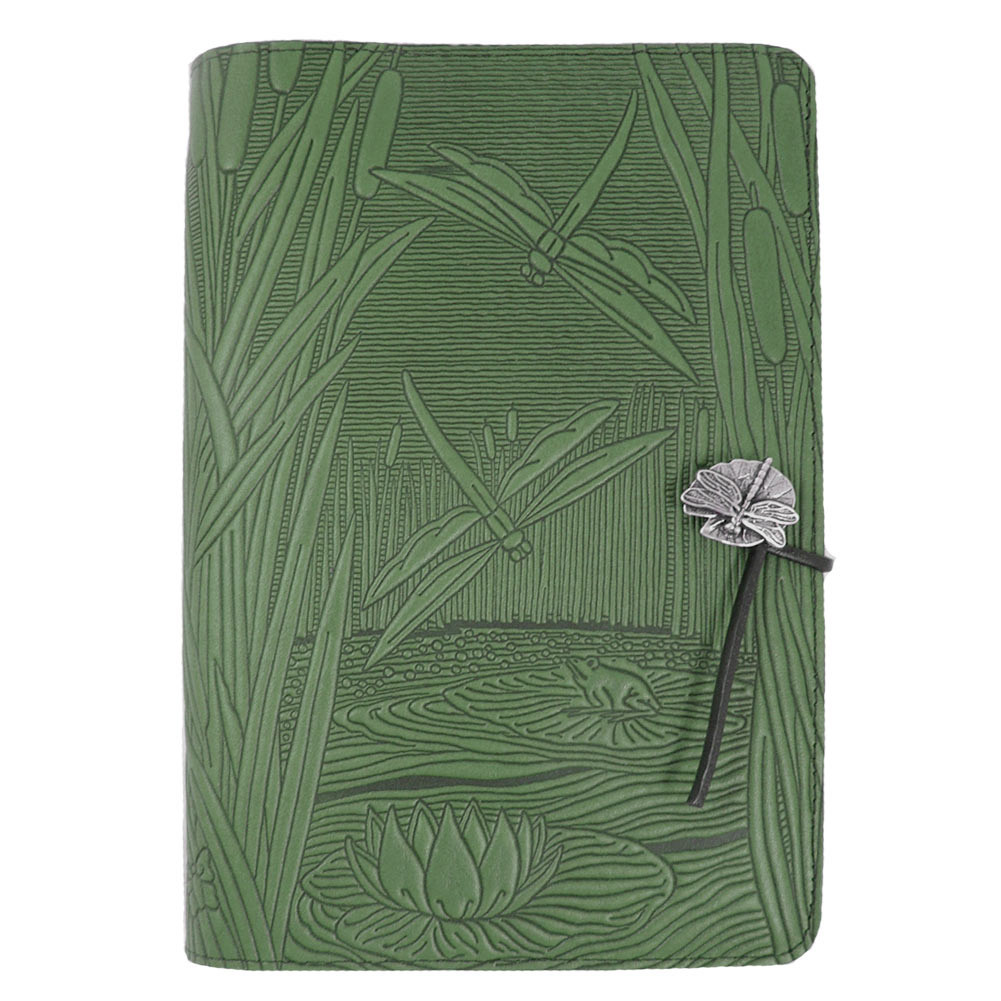 Embossed Leather Journal: Dragonfly Pond