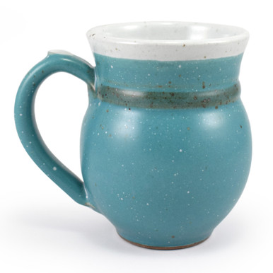 Frosted Teal Collection Stoneware Pottery 14-oz Round Mug