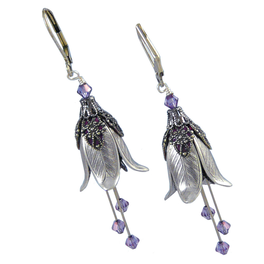 Fairy Flower Earrings : Silver Bellflower