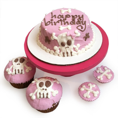 pink dog cake