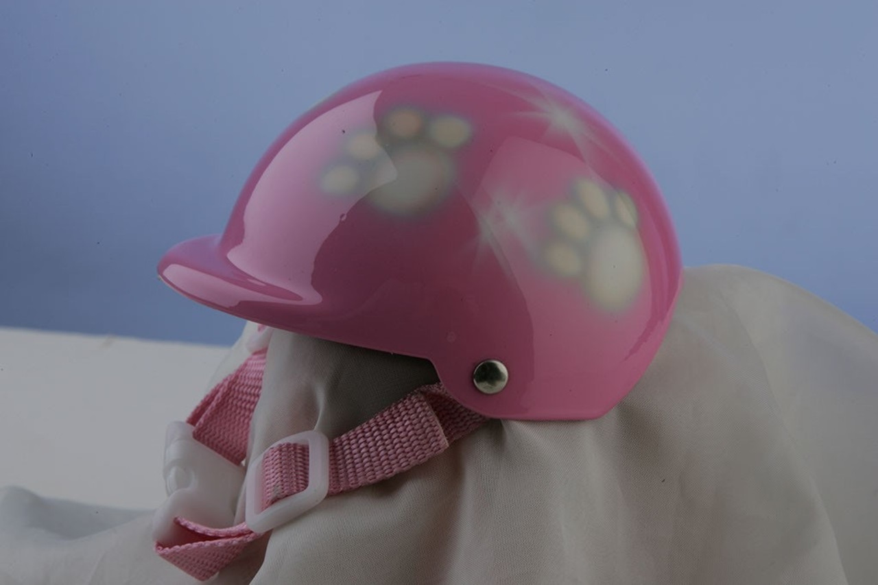 pink dog helmet