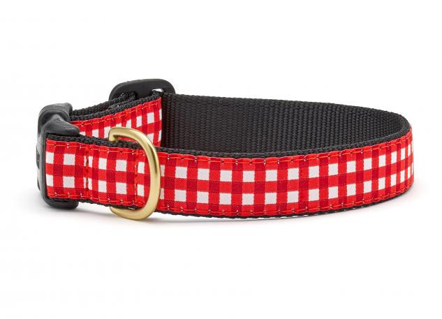 red gingham dog collar