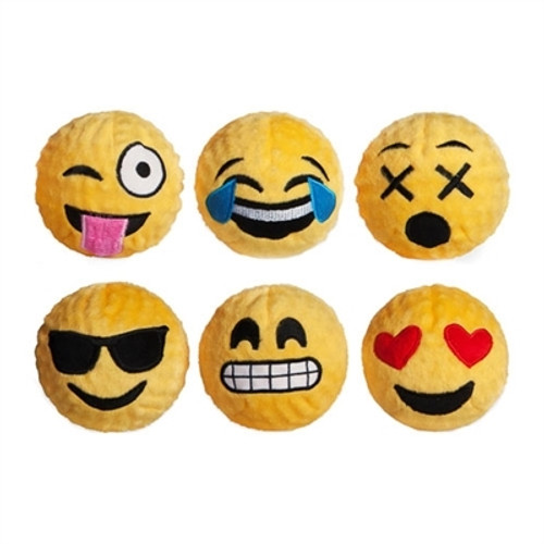 Dog Toy Ball | Emoji Squeaker Bouncy Ball Dog Toy