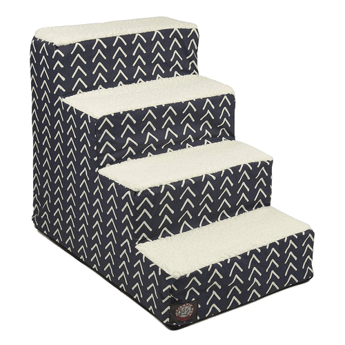 Navy Blue Boho Arrow 4 Steps Pet Stairs