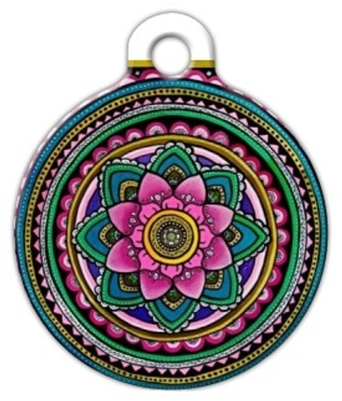 Lotus Mandala Dog ID Tag