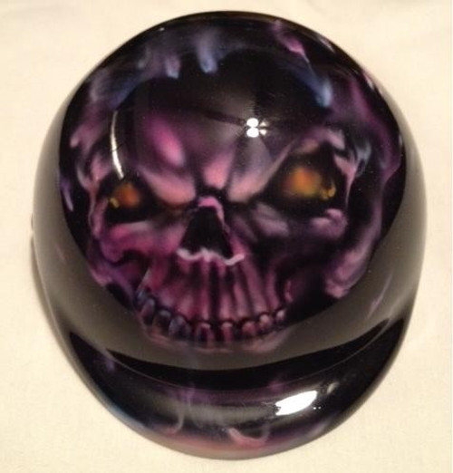 Purple Flaming Skull Dog Helmet Purple Flaming Skull Dog Helmet