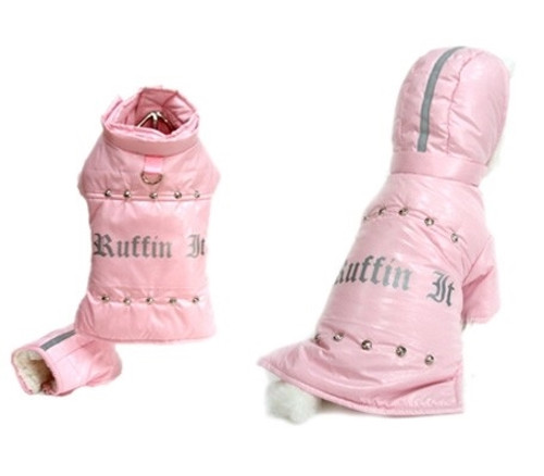 Ruffin it Pink Dog Coat