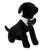 Dog Bow Tie - White Collar with Black Satin Bow