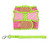 Mesh Dog Harness - Frog Green Dot and Pink