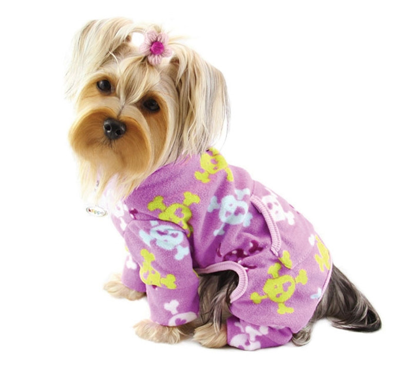 Pajamas for Dogs | Fleece Girly Skull Pet Pajamas
