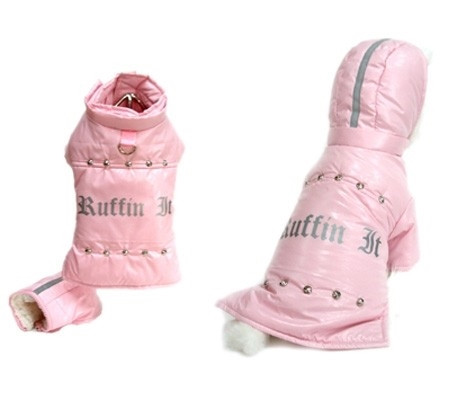 Ruffin It Pink Dog Parka Warm Winter Dog Coats Designer Dog Clothes
