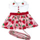 Dog Dress - Strawberry Picnic  - With Matching Leash