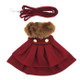 Dog Harness Coat - Burgundy Wool Fur-Trimmed
