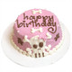 Pink Punk Rock Skull Dog Birthday Cake