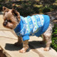 Dog Sweater - Combed Cotton Snowflake and Hearts in Blue