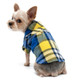 Dog Flannel Shirt - Button Down Blue/Yellow