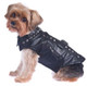 puppy wearing Black Pleather Biker Dog Jacket (RL-stud-jacket)