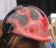 Airbrushed Glitter Flames Dog Helmet