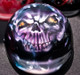 Purple Flaming Skull Dog Helmet