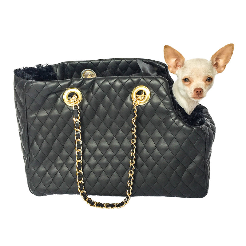 Chanel Chanel Black Quilted Leather Dog leash