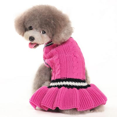 Babyoung Girl Dog Clothes Knitted Dog Dress - Knit Pet Sweaters