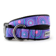 Purple Sunburst Dog Collar and Leash Set