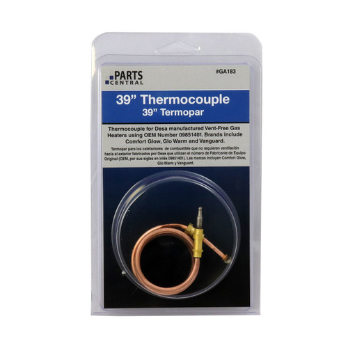 GA183 39 Inch Gas Heater Replacement Thermocouple for DESA Vent Free Gas  Heating Products - Heater Parts Central