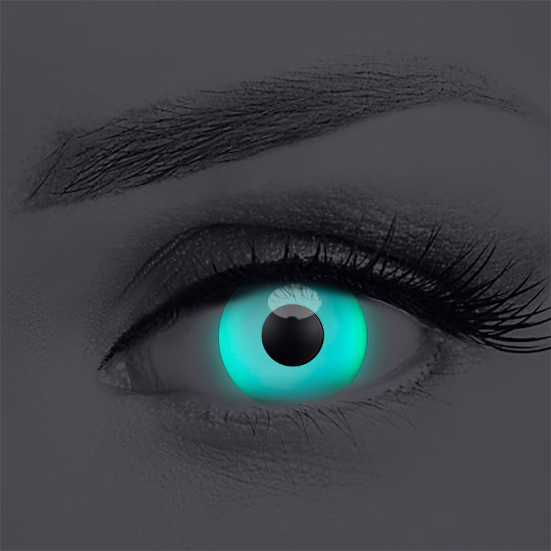 UV Glow Green Contacts (UV Function) | MocoQueen-14.5mm, 3 Months Use