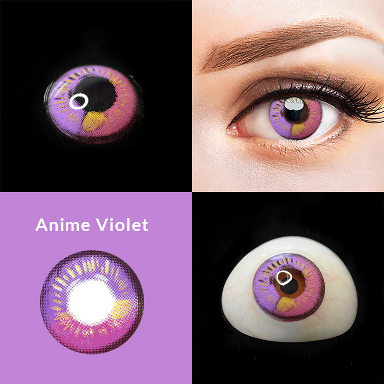 Anime Sparkle Violet Prescription (12 months) Cosplay Contacts
