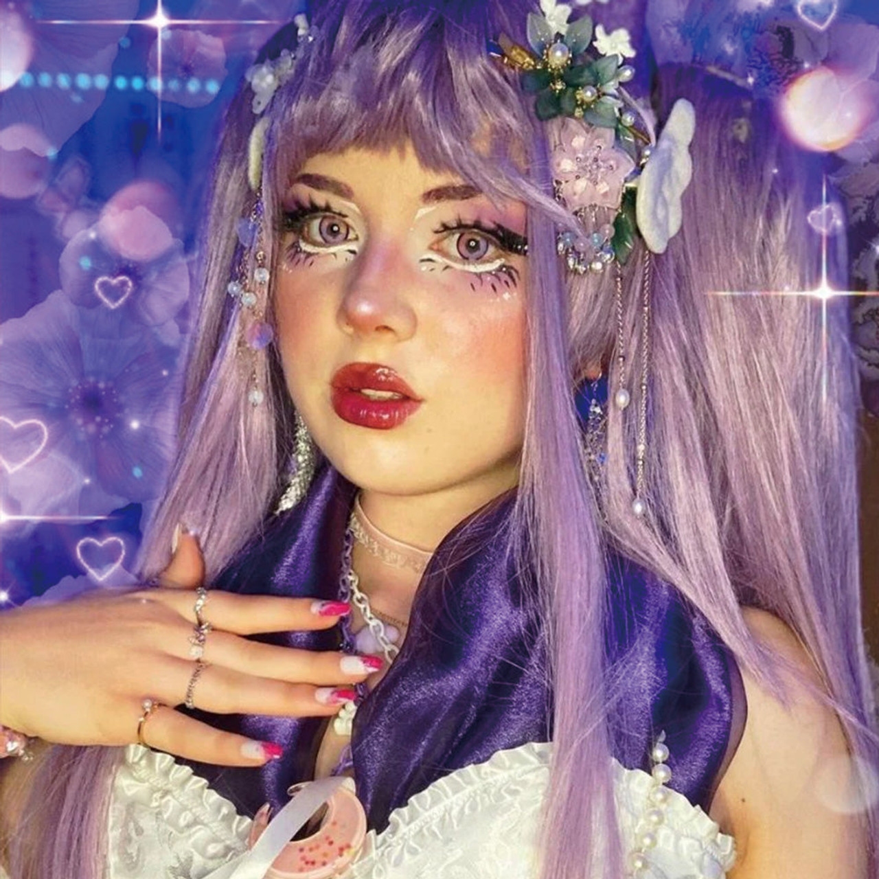 Anime Sparkle Violet Prescription (12 months) Cosplay Contacts