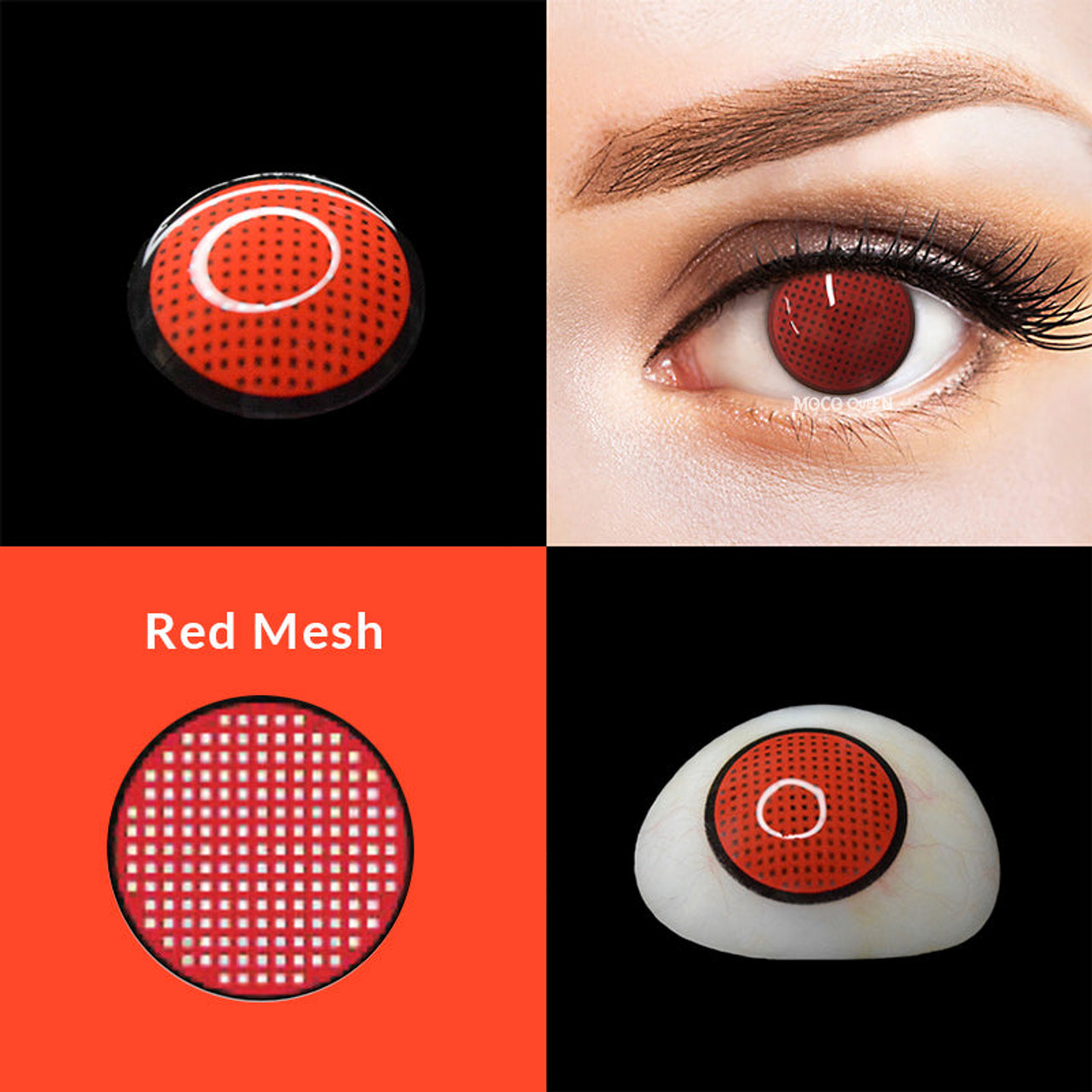 Red Mesh Cosplay Contacts