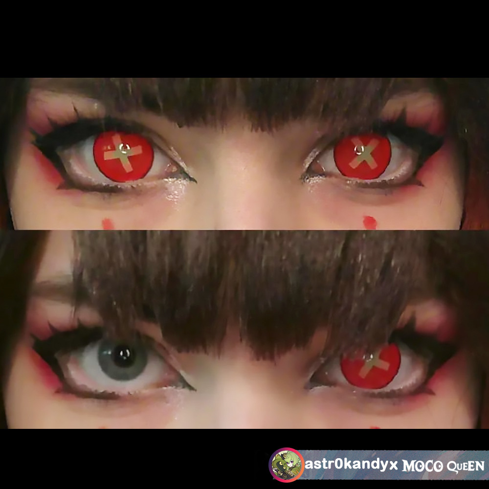 Cherri Bomb Red X 17mm Mini Sclera Costume Contacts | MocoQueen