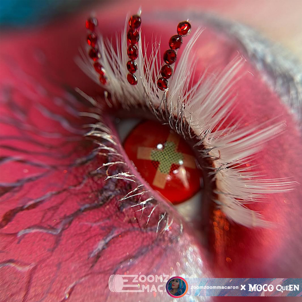 Cherri Bomb Red X 17mm Mini Sclera Costume Contacts | MocoQueen
