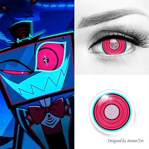Vox Static Pink 17mm Mini Sclera Costume Contacts | MocoQueen