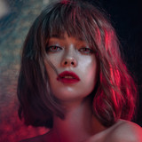Magic Pop Red Colored Costume Contacts Model Pic