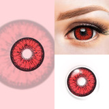 Tokyo N Red 17mm Mini Sclera Halloween Costume Contacts Sample