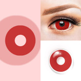 UV Glow Red 17mm Mini Sclera Halloween Costume Contacts (UV Function) Sample