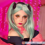 Cyberpunk Edgerunners Rebecca Red Green 17mm Mini Sclera Halloween Costume Contacts UGC