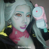 Cyberpunk Edgerunners Rebecca Red Green 17mm Mini Sclera Halloween Costume Contacts UGC