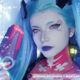 Cyberpunk Edgerunners Rebecca Red Green 17mm Mini Sclera Halloween Costume Contacts UGC